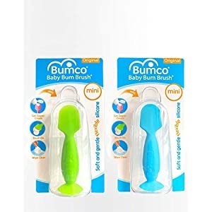 Baby Bum Brush, Mini Diaper Rash Cream Applicator with Travel Case, Soft Flexible Silicone, Unique Gift for Boys