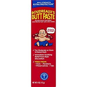 Boudreaux?s Butt Paste Diaper Rash Cream, Maximum Strength, 4 Oz Tube